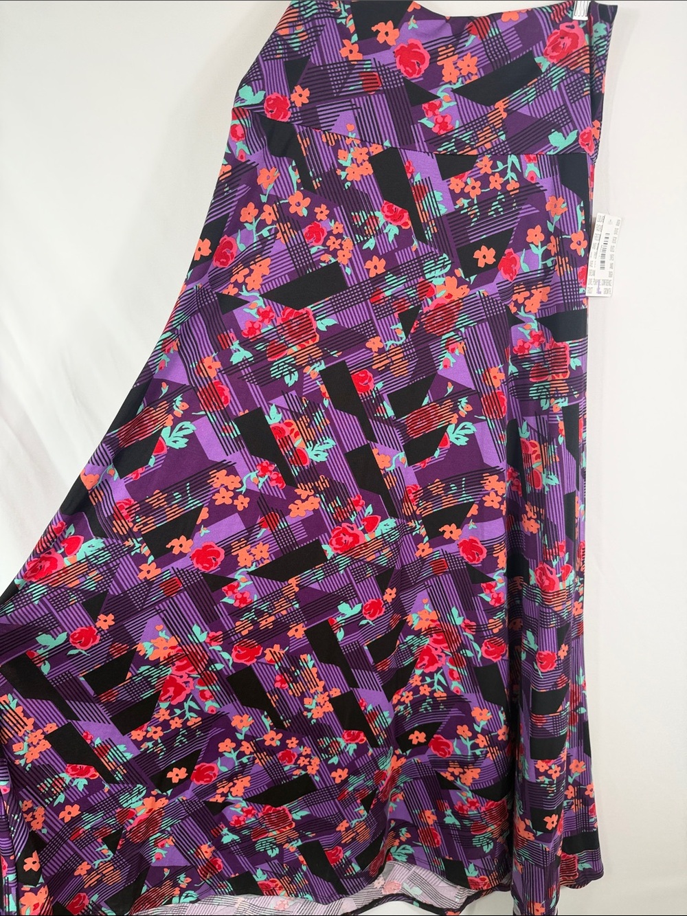 LuLaRoe Purple Floral Maxi with Orange & Teal Accents. NWT. Womens Size L - Picture 4 of 7